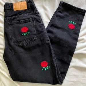 Zara Rose Embroidered Jeans